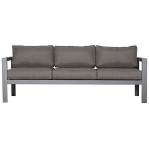 Cabo Aluminum Sofa with Gray Frame in Charcoal Cushion