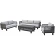 Cancun Aluminum Deep Seating Set with Dark Gray Rope in Silver Cushion