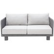 Cancun Aluminum Deep Seating Set with Dark Gray Rope in Silver Cushion