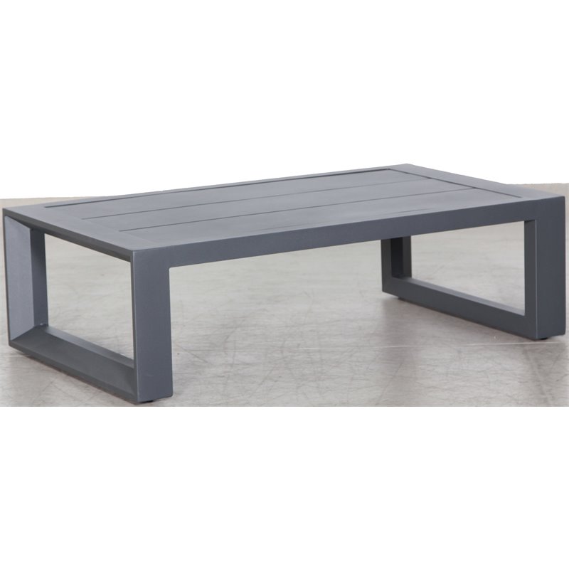 Paris Aluminum Frame Coffee Table in Gray