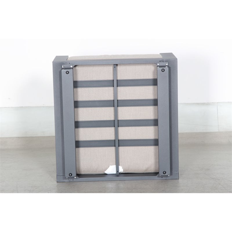 Paris Club Chair Gray Aluminum Frame in Taupe Cushion
