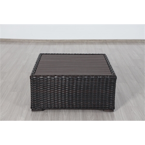 Santa Monica Coffee Table in Espresso Brown with Aluminum Frame