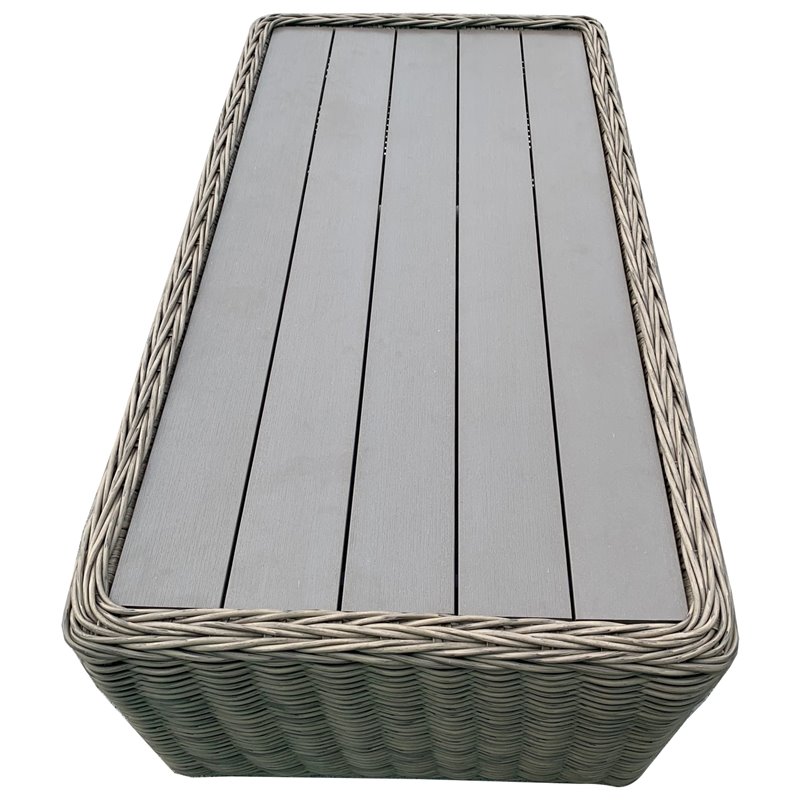 Tulum Two-Tone Dark Beige Aluminum Frame Coffee Table
