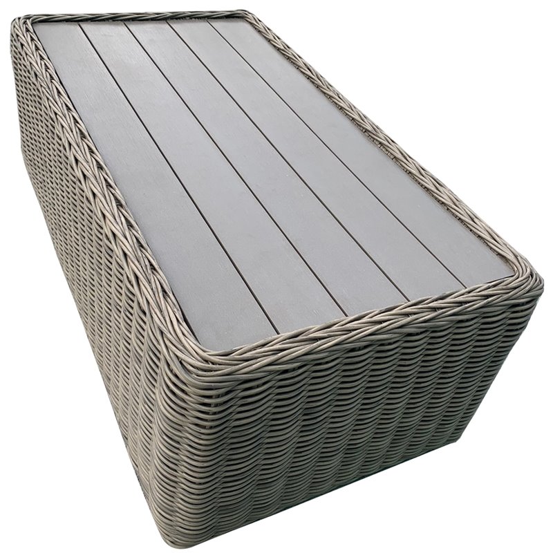 Tulum Two-Tone Dark Beige Aluminum Frame Coffee Table