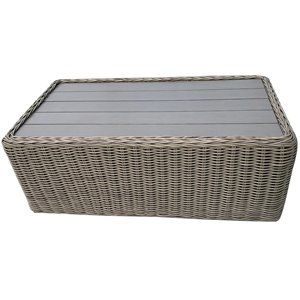 Tulum Two-Tone Dark Beige Aluminum Frame Coffee Table