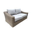 Tulum Two-Tone Dark Beige Aluminum Frame Deep Seating Set in Silver Cushions