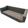 Tulum Two-Tone Dark Beige Aluminum Frame Deep Seating Set in Silver Cushions