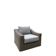 Tulum Two-Tone Dark Beige Aluminum Frame Arm Chair in Silver Cushions