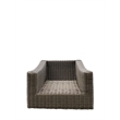 Tulum Two-Tone Dark Beige Aluminum Frame Arm Chair in Silver Cushions