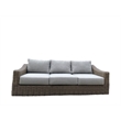 Tulum Two-Tone Dark Beige Aluminum Frame Sofa in Silver Cushions