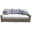 Tulum Two-Tone Dark Beige Aluminum Frame Sofa in Silver Cushions