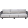 Cancun Aluminum Sofa Set with Dark Gray Rope in Silver Cushion