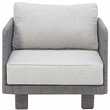 Cancun Aluminum Sofa Set with Dark Gray Rope in Silver Cushion