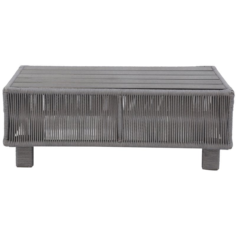 Cancun Aluminum Sofa Set with Dark Gray Rope in Silver Cushion