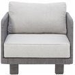 Cancun Aluminum Sofa Set with Dark Gray Rope in Silver Cushion