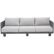 Cancun Aluminum Sofa Set with Dark Gray Rope in Silver Cushion
