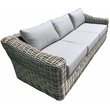Hawaii Three-Tone Wicker Gray/Off White/Beige Sofa Set in Silver Gray Cushion