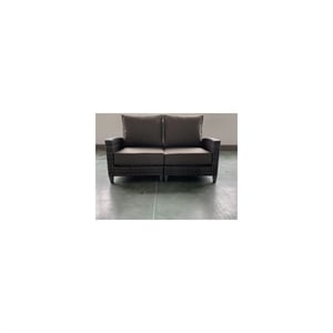 Barbados 2-PC Two-Tone Dark Gray/Light Gray Wicker Loveseat in Charcoal Cushion
