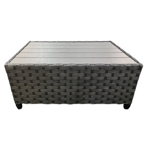 Teva Furniture Wicker / Rattan Belize Coffee Table in Dark Charcoal Gray