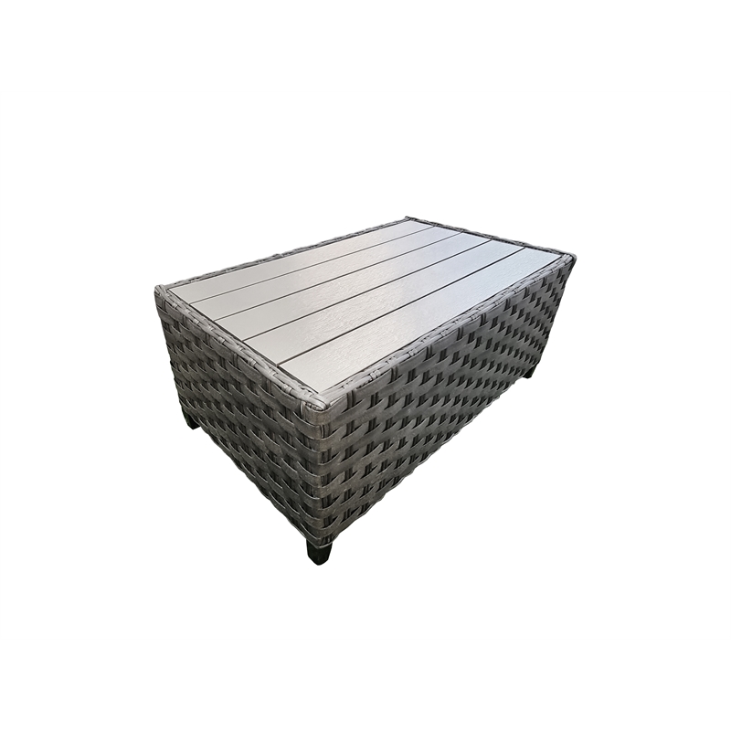 Teva Furniture Wicker / Rattan Belize Coffee Table in Dark Charcoal Gray