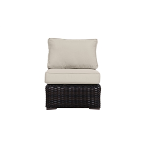 Santa Monica Middle Sectional Piece in Espresso Brown Frame with Beige Cushion