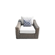 Tulum Two-Tone Dark Beige Aluminum Frame Arm Chair in White Cushion