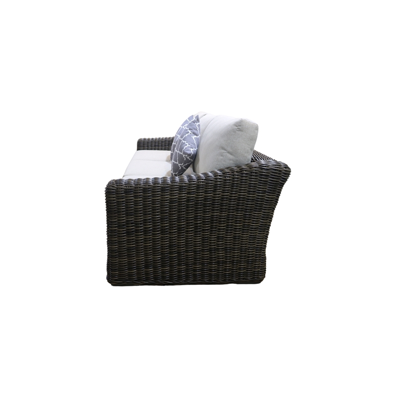 Teva Patio Furniture Catalina Sofa with Two Tone Brown/Beige PE Wicker