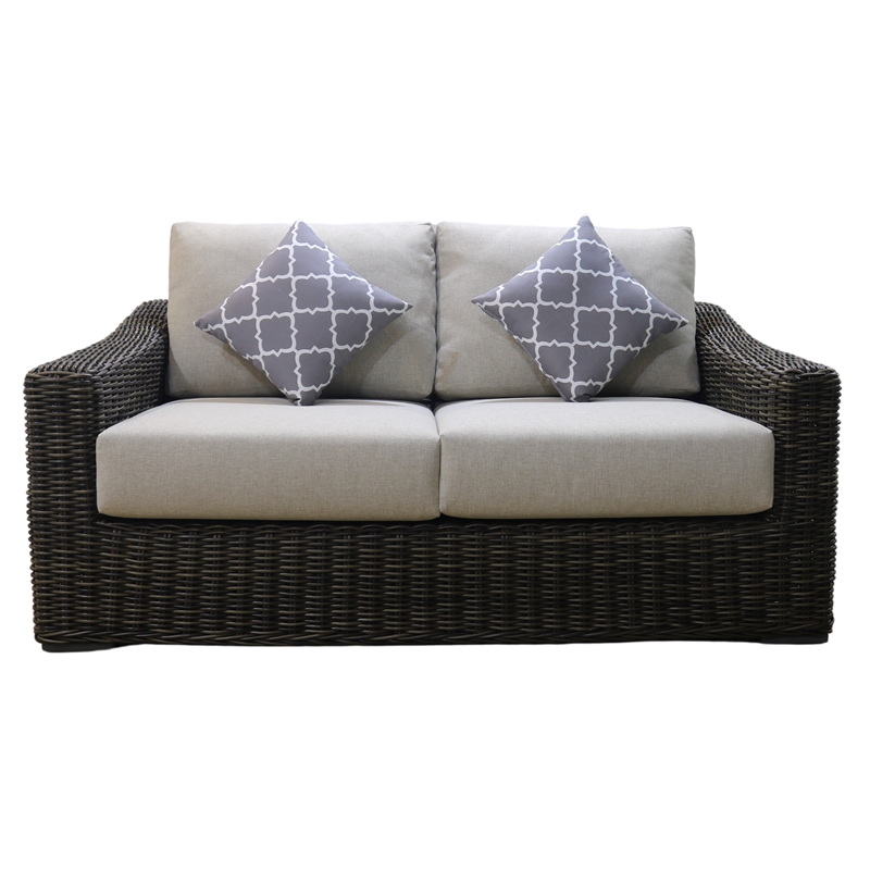 Teva Patio Furniture Catalina Seating Set with Two Tone Brown/Beige PE Wicker