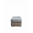 Tulum Two-Tone Dark Beige Aluminum Frame Ottoman with Silver Cushions