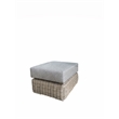 Tulum Two-Tone Dark Beige Aluminum Frame Ottoman with Silver Cushions
