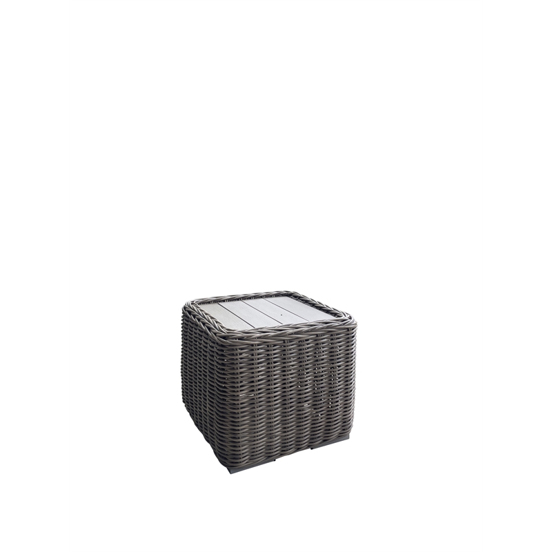 Tulum Two-Tone Dark Beige Aluminum Frame End Table