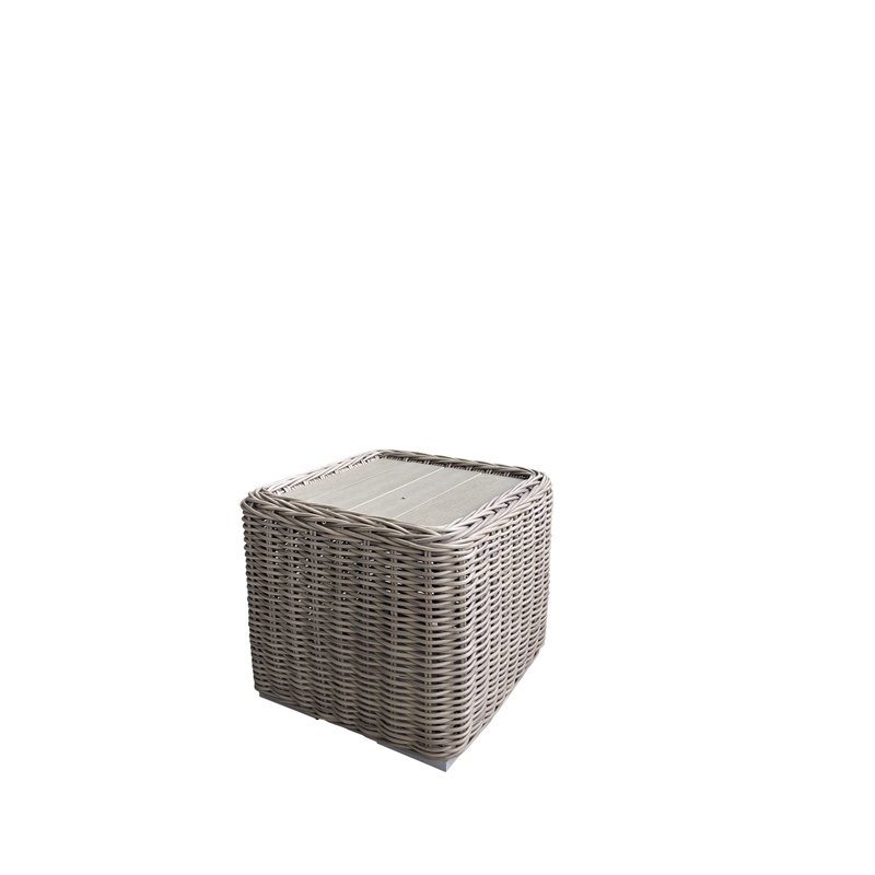 Tulum Two-Tone Dark Beige Aluminum Frame End Table