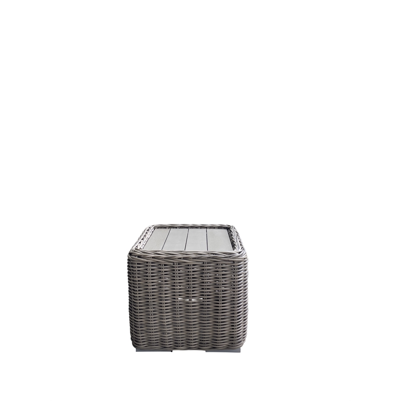 Tulum Two-Tone Dark Beige Aluminum Frame End Table