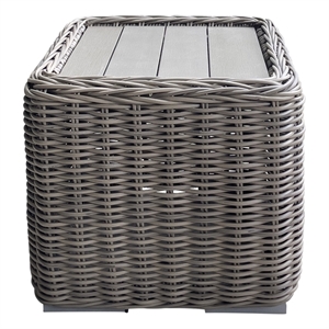 Tulum Two-Tone Dark Beige Aluminum Frame End Table