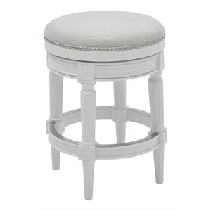 New Ridge Home Goods Chapman 26&quot Backless Counter Height Swivel Stool in White