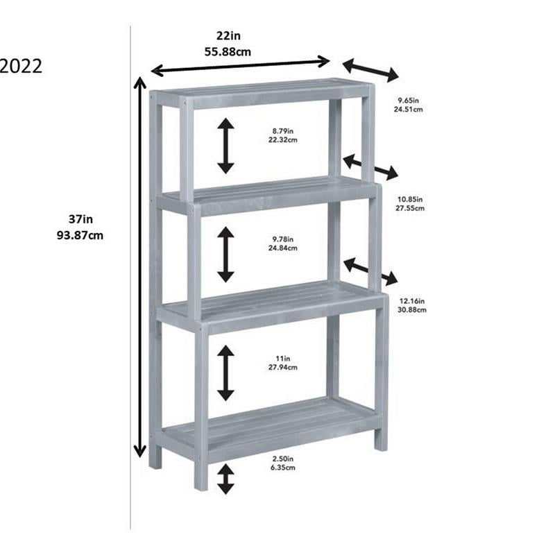 New Ridge Home Goods Dunnsville 4-tier Wood Step Back Shelf Bookcase in Espresso