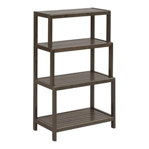 New Ridge Home Goods Dunnsville 4-tier Wood Step Back Shelf Bookcase in Espresso