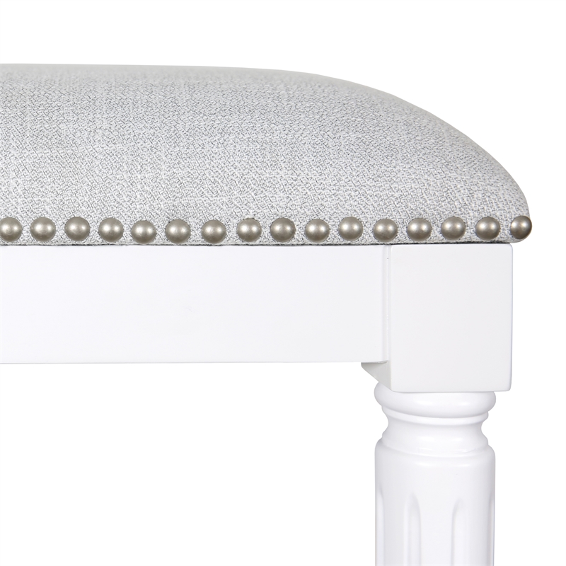 Manchester 31in. H Square Bar Stool- Alabaster White