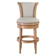 Chapman 31in. Wood Bar-Height Swivel Barstool with Back- Weathered Natural