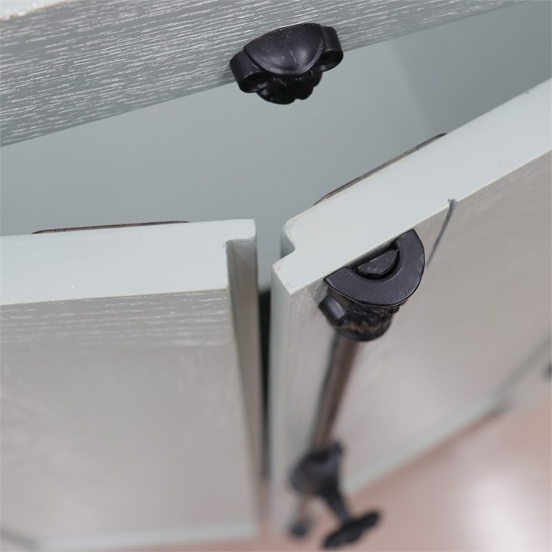 Plantation Solid Wood Vanity with Right Oval Sink in Gray Ash