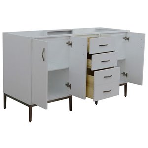 Tivoli 60&quot Modern Double Solid Wood Vanity in White (Cabinet Only)