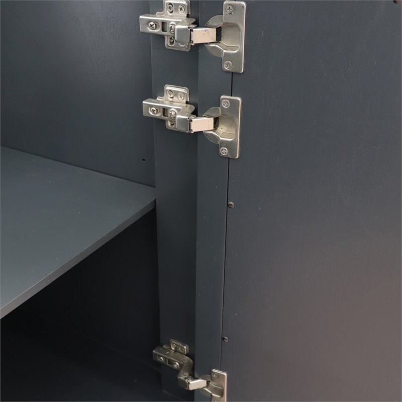 Trento Solid Wood Vanity with Left Rectangle Sink in Gray/Black Galaxy