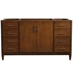MCM 60&quot Single Sink Solid Wood Vanity in Walnut (Cabinet Only)