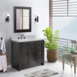 Plantation Solid Wood Single Vanity with Left Rectangle Sink in Brown/Gray