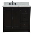 Plantation Solid Wood Single Vanity with Left Rectangle Sink in Brown/Gray