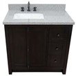 Plantation Solid Wood Single Vanity with Left Rectangle Sink in Brown/Gray