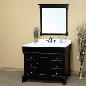 50&quot 6-Drawer Traditional Single Sink Solid Wood Vanity in Espresso