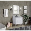 Stora Rectangle Sink Solid Wood Vanity with Gray Granite Stone Top in White