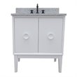 Stora Rectangle Sink Solid Wood Vanity with Gray Granite Stone Top in White