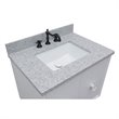 Stora Rectangle Sink Solid Wood Vanity with Gray Granite Stone Top in White